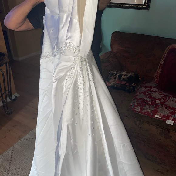 Beads Satin Wedding Gown